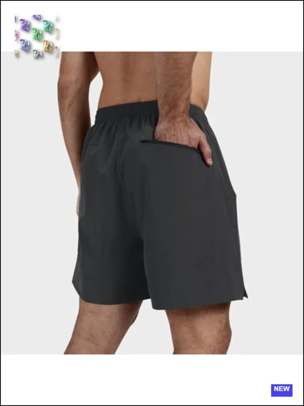 3 Pack Men's Athletic Running Shorts 5 Inch Quick Dry with Zip Pockets